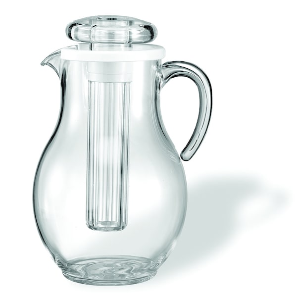 Plastic Water Pitcher with Ice Tube, 3.3 Liter, Smooth Body